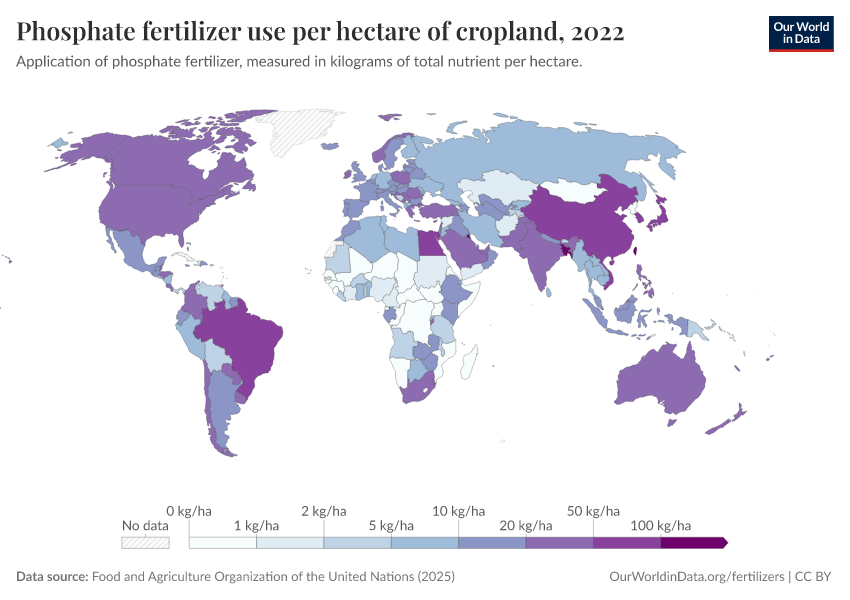 A thumbnail of the "Phosphate fertilizer use per hectare of cropland" chart