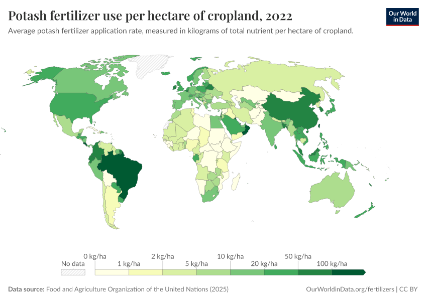 A thumbnail of the "Potash fertilizer use per hectare of cropland" chart