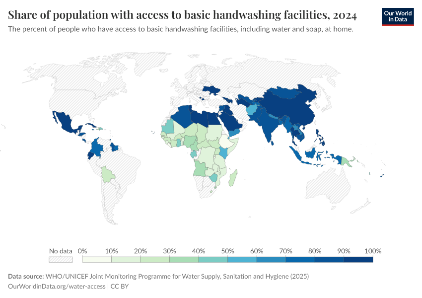 A thumbnail of the "Share of population with access to basic handwashing facilities" chart