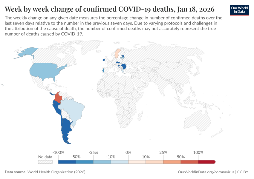 A thumbnail of the "Week by week change of confirmed COVID-19 deaths" chart