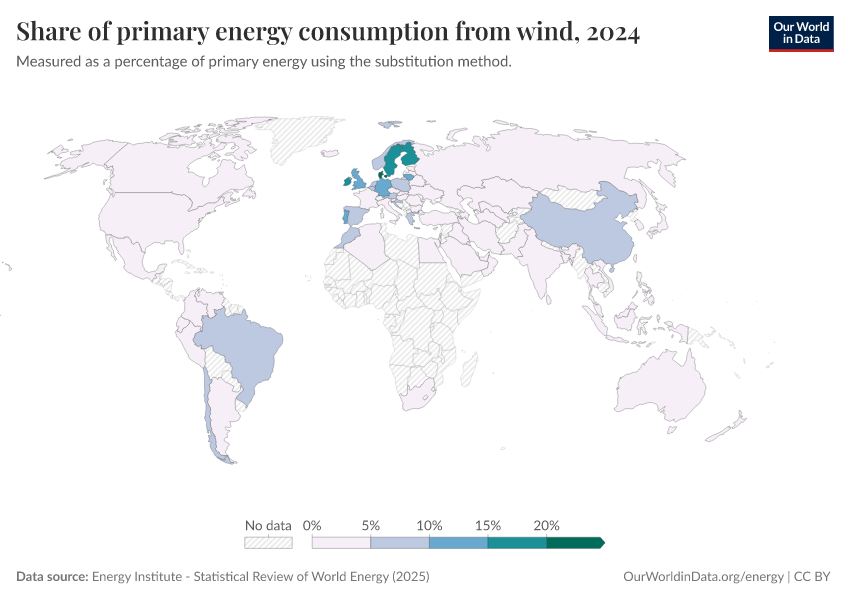 A thumbnail of the "Share of primary energy consumption from wind" chart